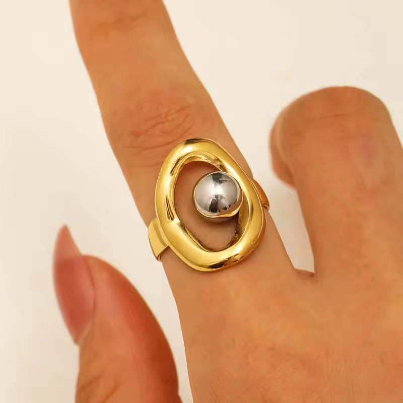 SEA GOLD ORGANIC BEAD RING