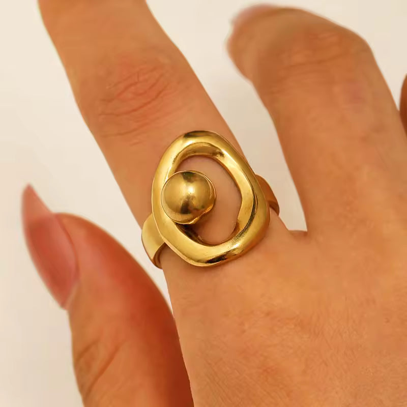 SEA GOLD ORGANIC BEAD RING
