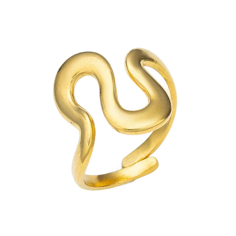 GOLD FLUID LINE ADJUSTABLE RING