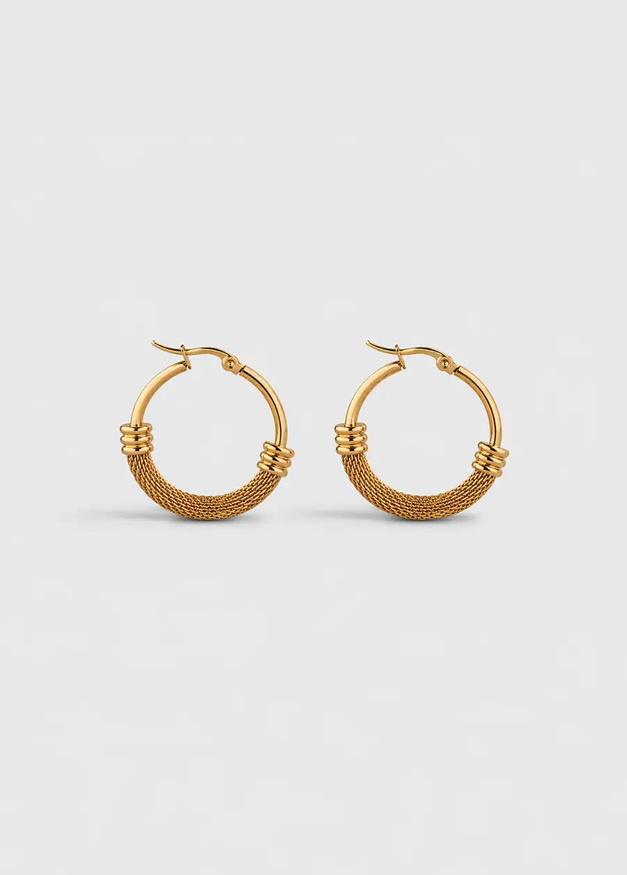 TORQUE SCULPTURAL HOOP EARRINGS