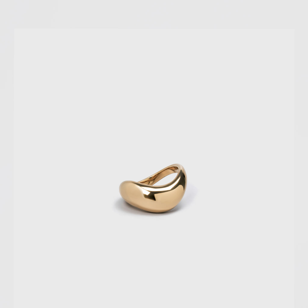 Geometric volume ring gold-plated stainless steel by Theviloa