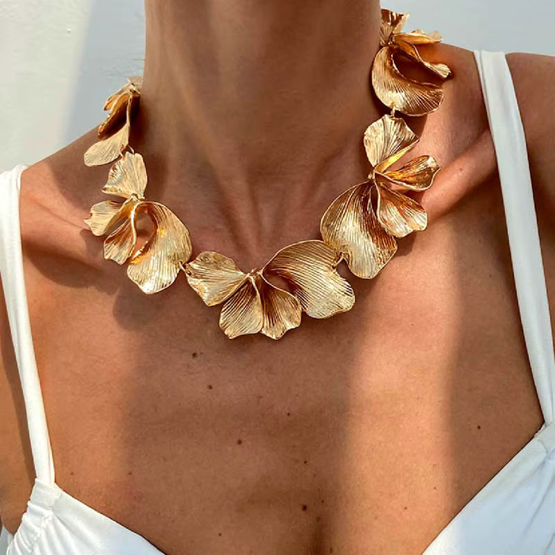 BOTANICA GOLDEN PETAL STATEMENT NECKLACE