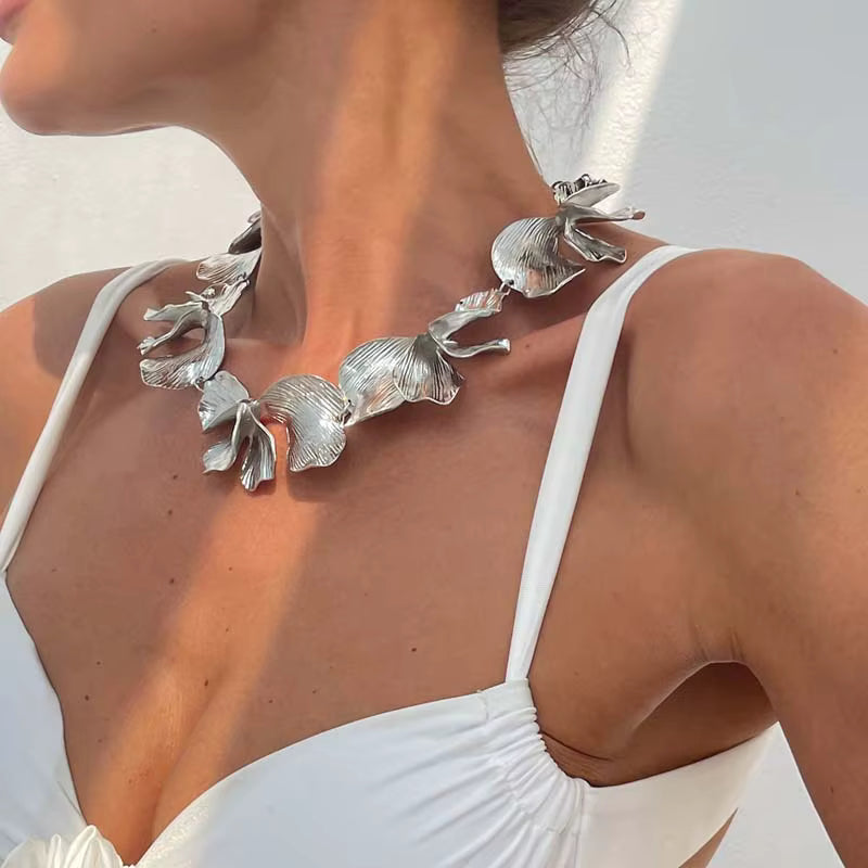 BOTANICA GOLDEN PETAL STATEMENT NECKLACE
