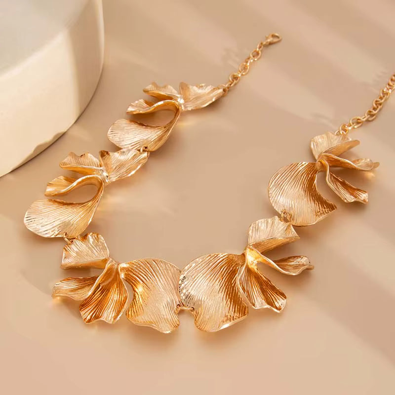BOTANICA GOLDEN PETAL STATEMENT NECKLACE