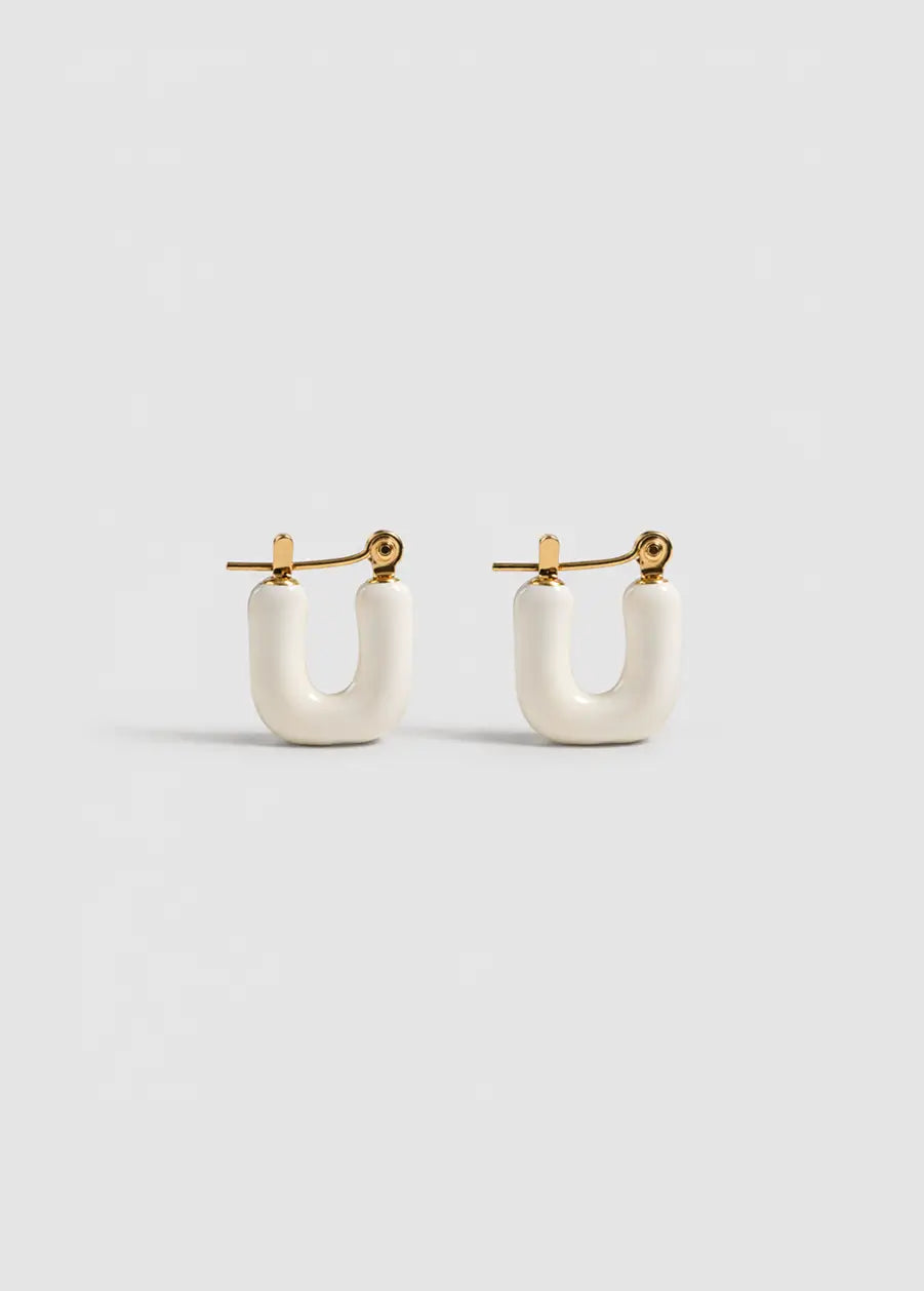 POP IVORY HOOP EARRINGS